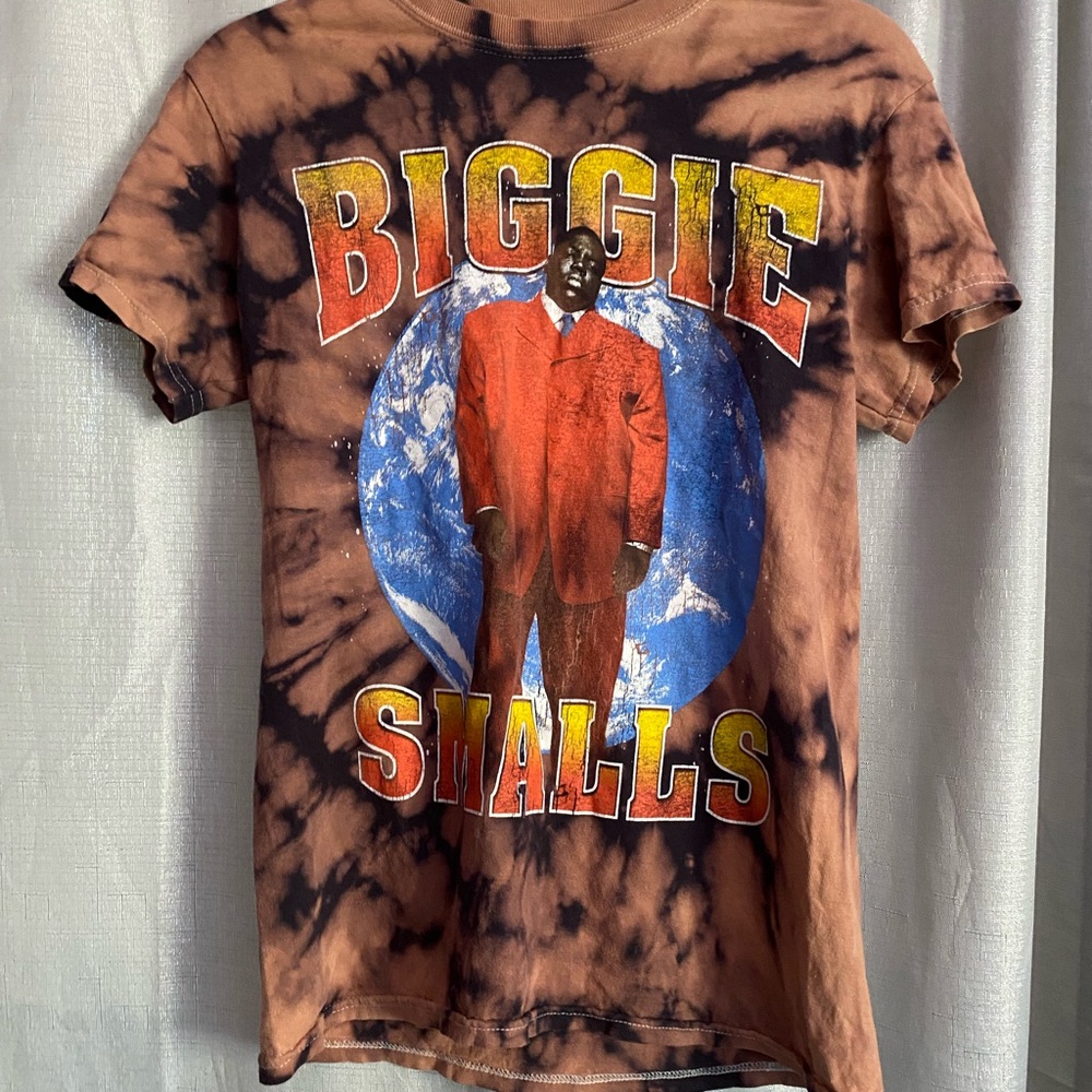 Notorious Biggie Smalls Tie-Dye T-Shirt black and brown size small